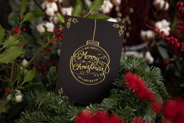 Epk store christmascards letterart kugel black | ein paar kreative