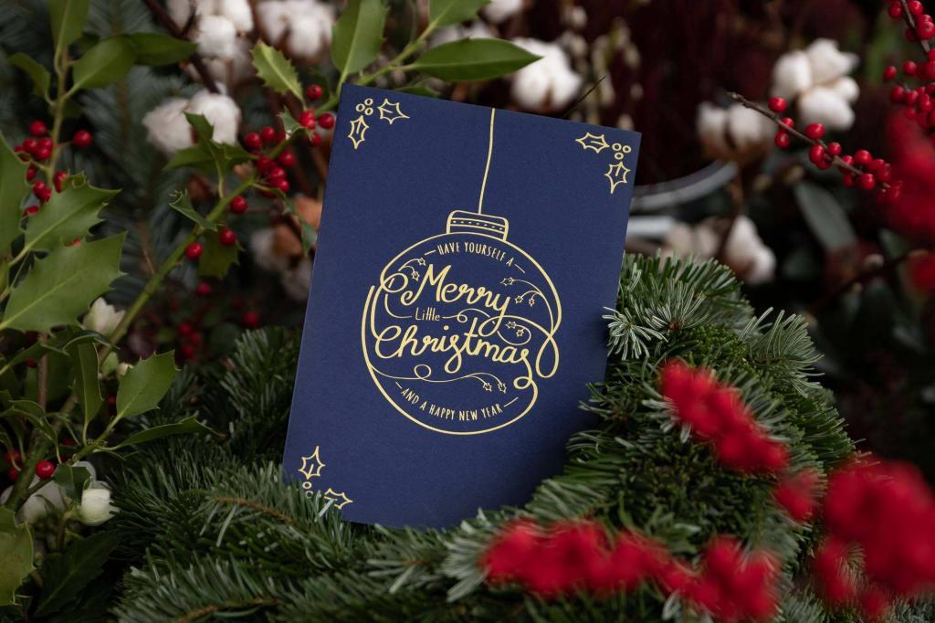 Epk store christmascards letterart kugel blue | ein paar kreative