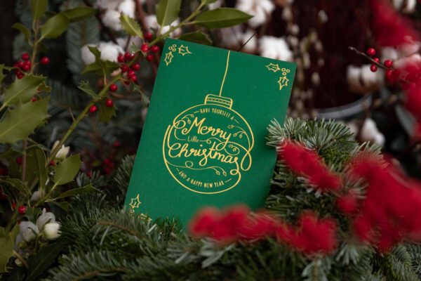 Epk store christmascards letterart kugel green | ein paar kreative