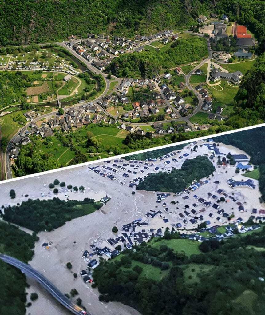 Altenburg vor und währende der flutkatastrophe im ahrtal foto: bild. De