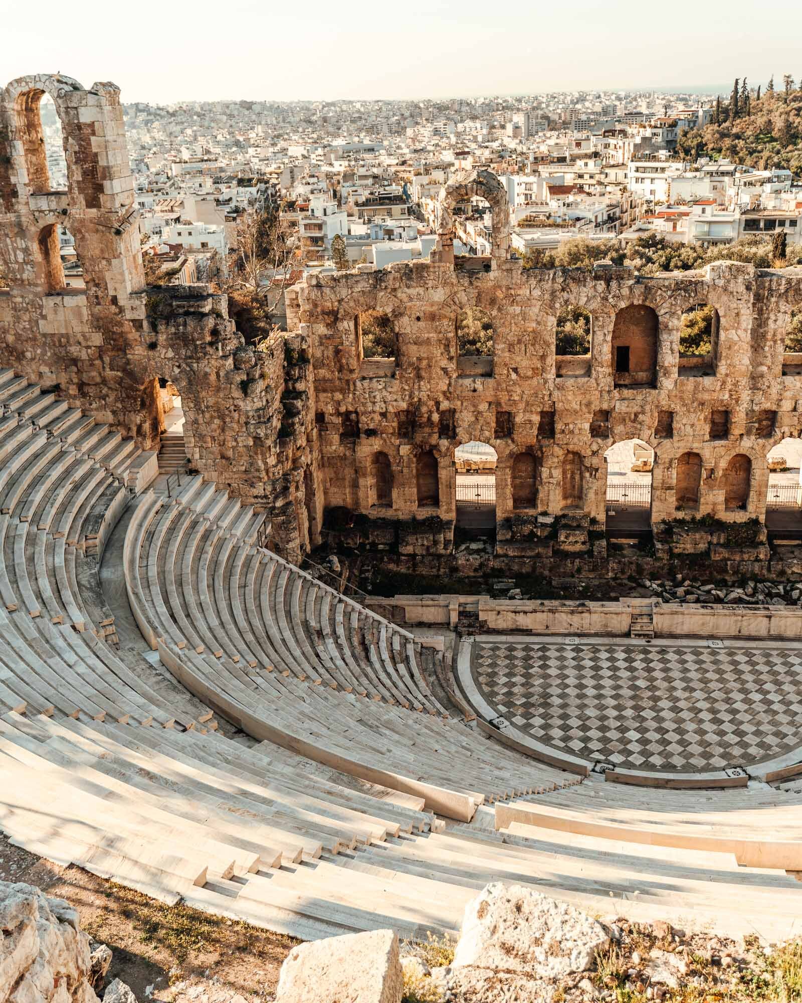 Das griechische theater der akropolis in athen