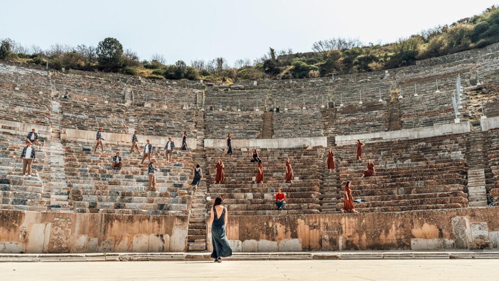 Großes amphitheater von ephesos, türkei
